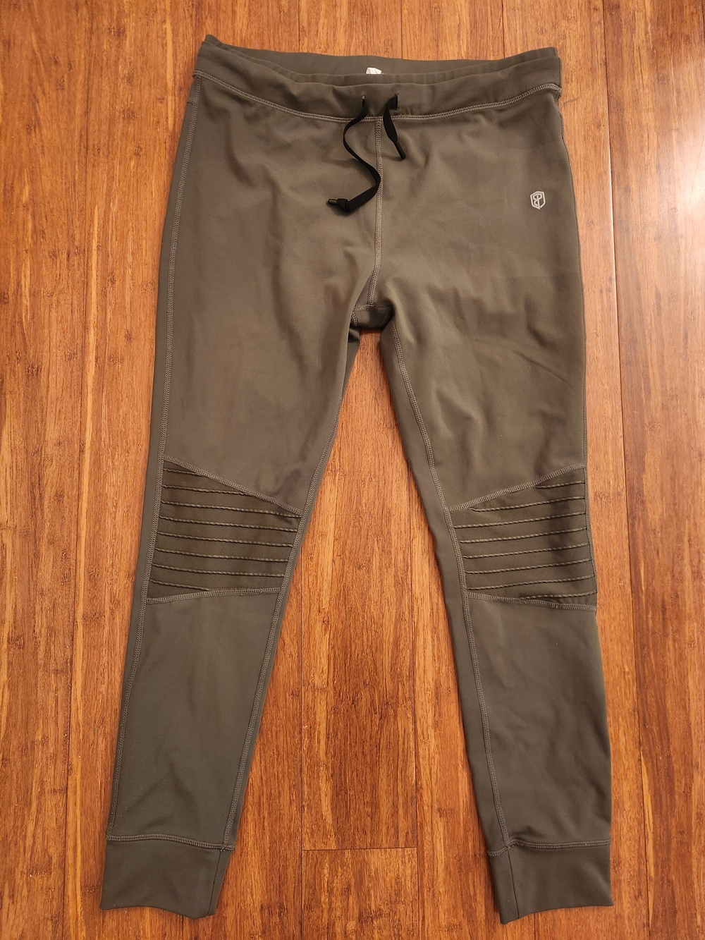 Born Primitive Womens Green Moto Legging Pants Knee Detailing Yoga Activewear XL